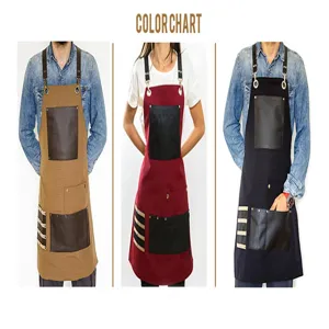Canvas Work Apron with Multi-Pockets Tool Apron for Woodworking BBQ and Hairdresser