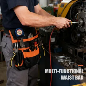 Bolsa de cintura para herramientas multifuncional de tela Oxford para trabajadores.