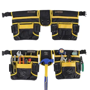 Delantal de cinturón de herramientas multifunción, bolsa de tela oxford impermeable.