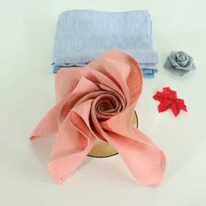 Pure Linen Napkin Cloth Solid Color Square Table Napkins For Hotel Western Restaurant Home Table Decor
