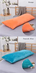 Long coussin de tête de lit oreiller de dossier tatami doux couleur orange et bleu