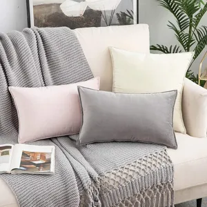 Housse de coussin en velours doux coussin décoratif pour canapé salon lit style luxueux