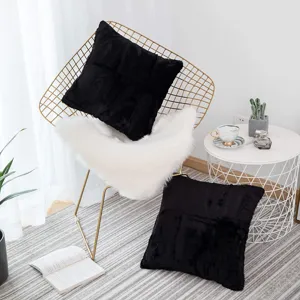 Luxus Kunstfell Kissen flauschig quadratisch fur modernes Wohnzimmer Sofa Schlafzimmer Deko.