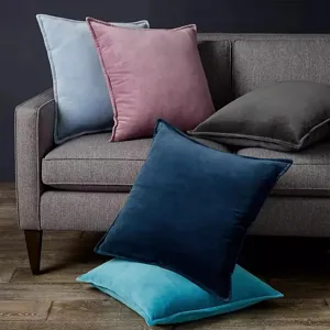 Ensemble de coussins en velours de luxe pour canapé de salon, housses de coussin déco
