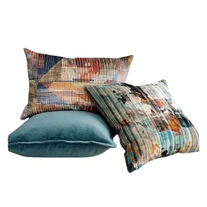 Housse de coussin en velours vintage canapé ensemble coussin décoratif salon esthétique chic