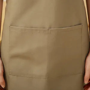 Nordic canvas kitchen apron with front pockets, simple style work apron for restaurant coffee shop.