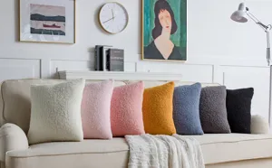 Sherpa fleece throw pillow cover set, nordic style square cushion case for couch sofa bed.