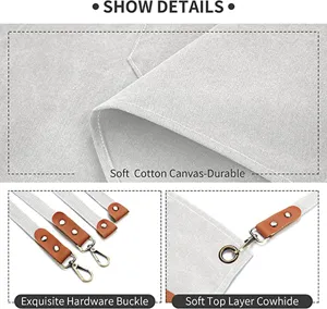 Thickened canvas apron with durable soft cotton fabric and exquisite hardware buckles.