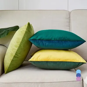 Noordse stijl fluwelen bankkussen tweekleurig decoratief kussen zacht en comfortabel