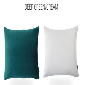 Flannel colorblock rectangular pillowcase detail view, soft and cozy home textile decor.