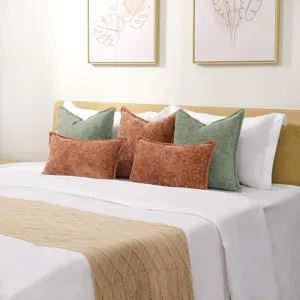 Housse de coussin en chenille douce decorative carree pour salon chambre canape 45x45
