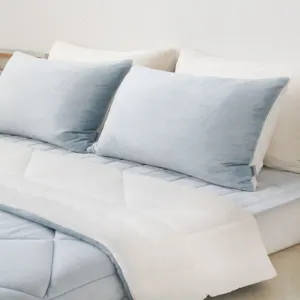 Home Decorative Flannel Pillow Case Contrast Color Soft Rectangle Pillow Cover