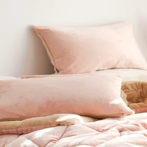 Cozy flannel contrasting double-sided rectangular pillowcase home bedding main image.