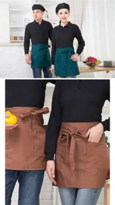 Grembiule da cucina a metà lunghezza con tasche, ideale per camerieri di ristoranti e bar.