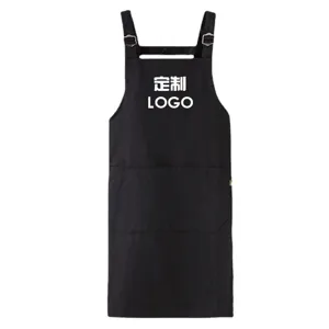 Grembiule in Misto Cotone Stile Coreano Per Cucina Ristorante Chef Cucina Impermeabile Regolabile Grembiule con Tasche