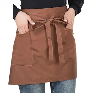 Grembiule da Cucina Impermeabile Grembiule Corto Mezza Vita con Tasche Uniforme da Cuoco Cameriere Ristorante Cottura Forno Abbigliamento