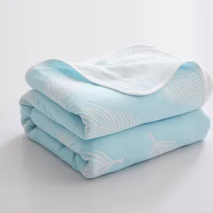 Doux coton six couches gaze serviette couverture été frais couverture sieste détail