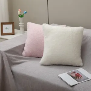 Housse de coussin en peluche nordique douce et duveteuse pour canape salon chambre