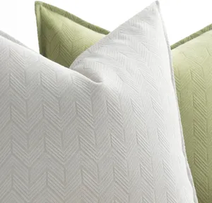 Chenille throw pillow cover, textured chevron cushion for sofa, modern home decor accent.