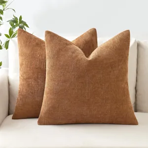Comfortabel bruin chenille kussen voor woonkamer bank en slaapkamer bed decoratie zacht en mooi.