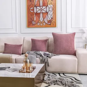 Nordic plush faux rabbit fur throw pillow for living room sofa, cozy decorative cushion.