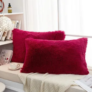 Einfacher Langer Plüsch Kissenbezug Wohnzimmer Sofa Kissenbezug Weicher Dekorativer Kissenbezug