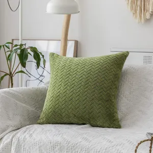 Nordischer Flanell Kissenbezug mit Blattmuster und weicher Textur für Wohnzimmer Dekoration