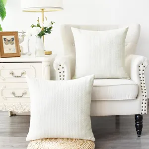 Waffle Chenille Pillow Cover White Cushion Case for Living Room Sofa Home Decor
