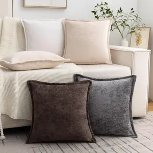 Coussin décoratif en chenille pour canapé de salon, coussin doux pour lit et décoration d'intérieur.