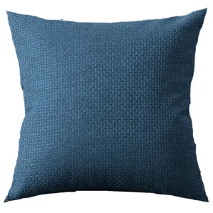 Donkerblauw linnen kussenhoes Scandinavische stijl vierkante sierkussen voor bank
