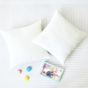 White waffle knit cushion cover soft chenille pillow cover for living room sofa bedroom