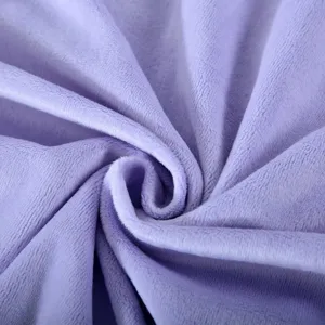 Soft purple plush body pillowcase fabric detail close-up showing fine texture and cozy feel.