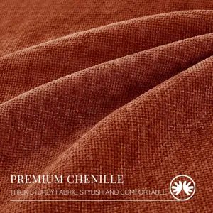 Close up shot of premium chenille fabric pillow cover with thick sturdy texture.