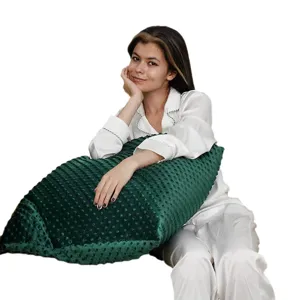 Funda de cojín minky verde oscuro suave cojín de felpa para sofá cama decoración del hogar