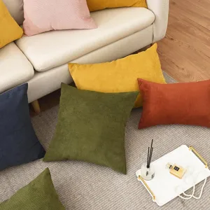 Cuscini decorativi in velluto a coste per divano da soggiorno, cuscini morbidi multicolore.