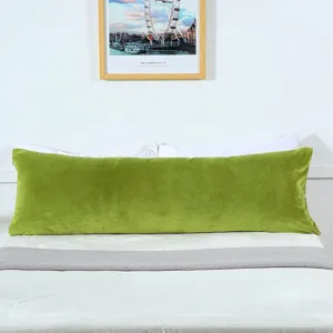 Green velvet body pillowcase long bed backrest cover soft decorative pillow cover