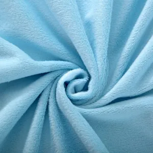 Light blue plush body pillowcase fabric, soft cozy velvet material for long cushion cover.