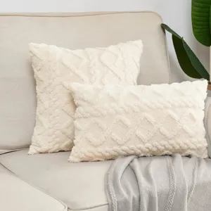 Federa per Cuscino da Divano in Peluche in Stile Nordico Cuscino Decorativo Geometrico Texturato Moderno Minimalista per Soggiorno Camera da Letto