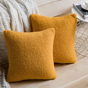 Nordic Teddy Fleece Square Pillow Cover Cushion Cover Soft Solid Color Velvet Throw Pillow Case For Bed Sofa Home Decor