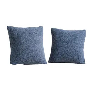 Nordic fleece throw pillow covers set of two, soft fuzzy square cushion case for bedroom sofa.