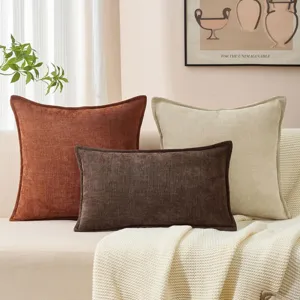 Nordisch Kissenbezug Texturiert Chenille Kissenhülle Sofakissen Deko für Wohnzimmer