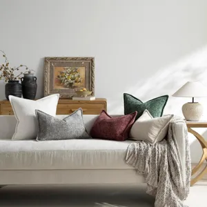 Chenille Kissen Set mit Struktur für Wohnzimmer Sofa, dekorative Vintage Zierkissen.