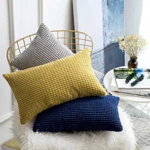 Housse de coussin nordique coussin texturé à motif quadrillé pour canapé lit bureau salon.