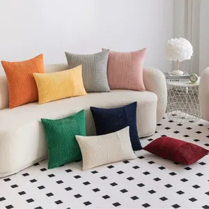 Corduroy spliced throw pillow sofa cushion cover modern living room decor 45x45cm