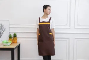 Fashionable Korean style cotton apron for women, ideal for kitchen and restaurant work use.