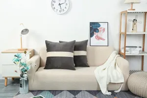 Modern thickened velvet spliced throw pillow, perfect for home sofa and living room decor.