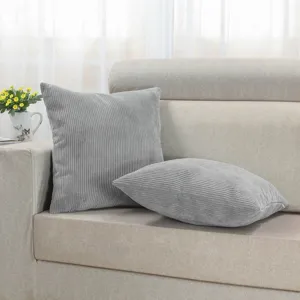 Minimalist Corduroy Throw Pillow Cover Fine Striped Cushion Case For Living Room Sofa Bedside Office Chair Home Decor