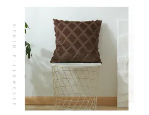 Bruine getufte getextureerde kussenhoes voor woonkamer bank slaapkamer bed decoratie
