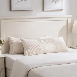 Rippenstrick Körperkissen langes Nackenkissen für Schlafzimmer Bett Rückenlehne Deko