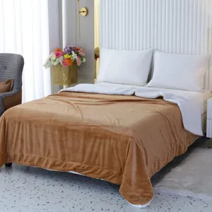 Cozy double-sided fleece throw blanket, soft sherpa blanket for bed or sofa use.